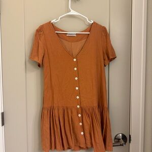 Urban Outfitters Terracotta Button-Front Dress